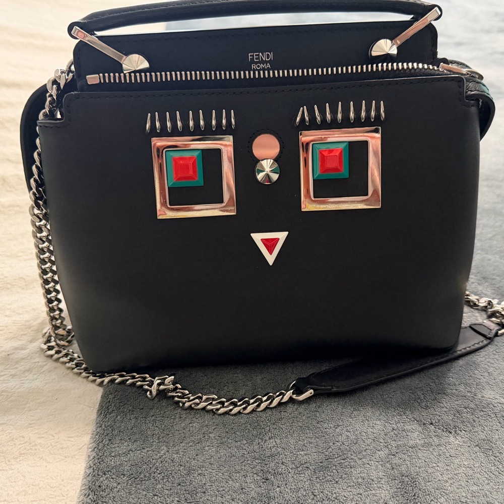 Fendi Black Crossbody Bag with Red and Green Accents